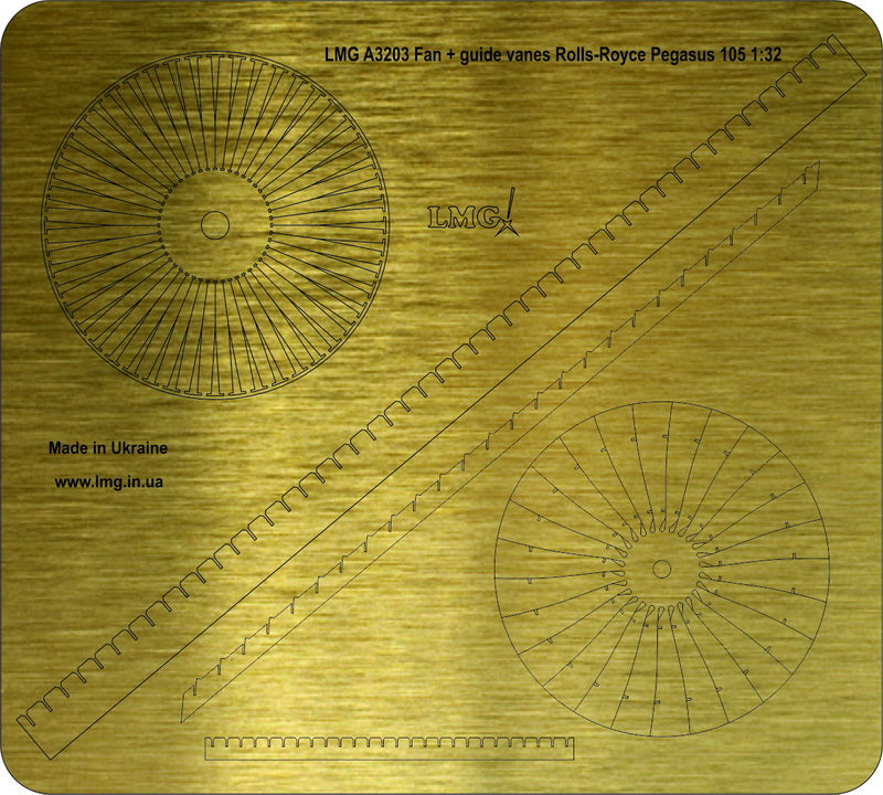 LMG Rolls-Royce F402 fan and guide device (photo-etch) — 1/32 (MWB-32004)