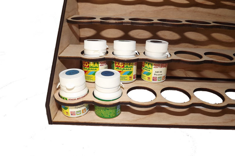 LMG paint rack module 300×150 mm, Ø30 mm, Plywood 4 mm (WO-1210)