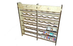 LMG Wall paint rack module (modular workplace) — Ø35 mm · 39 pots / Plywood 4 mm (WO-1223)