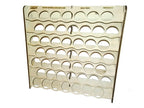 LMG Wall paint rack module (modular workplace) — Ø32 mm · 49 pots / Plywood 4 mm (WO-1224)