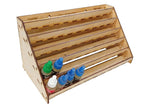LMG Paint rack 300×150 mm, high capacity — Ø25 mm · 72 pots / Plywood 4 mm (WO-1232)