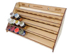 LMG Paint rack 300×150 mm, high capacity — Ø30 mm · 60 pots / Plywood 4 mm (WO-1233)