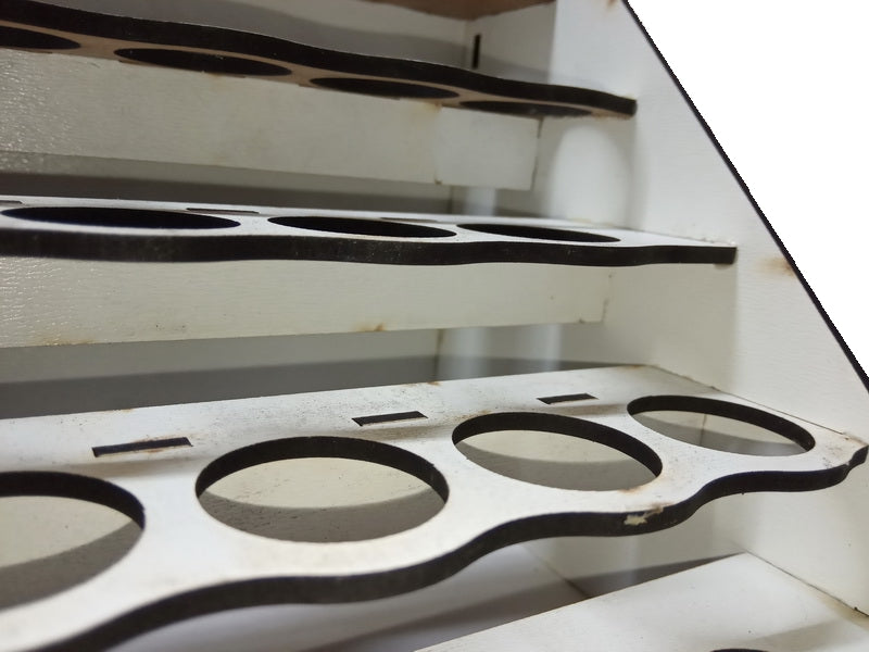 LMG paint rack module 300×150 mm, Ø30 mm, HDF 3 mm (WOH-1210)
