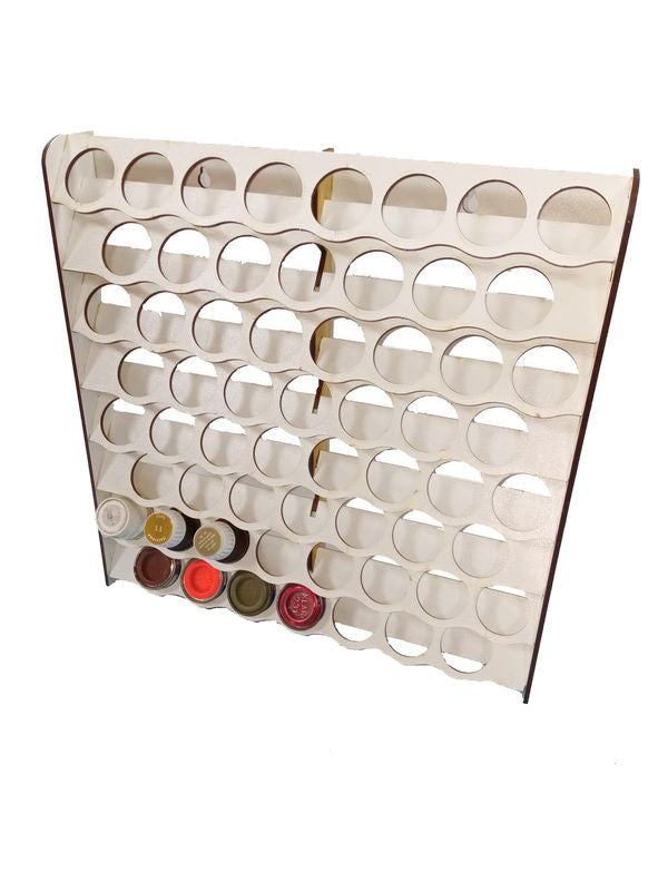 LMG Wall paint rack module (modular workplace) — Ø30 mm · 60 pots / HDF 3 mm (WOH-1225)