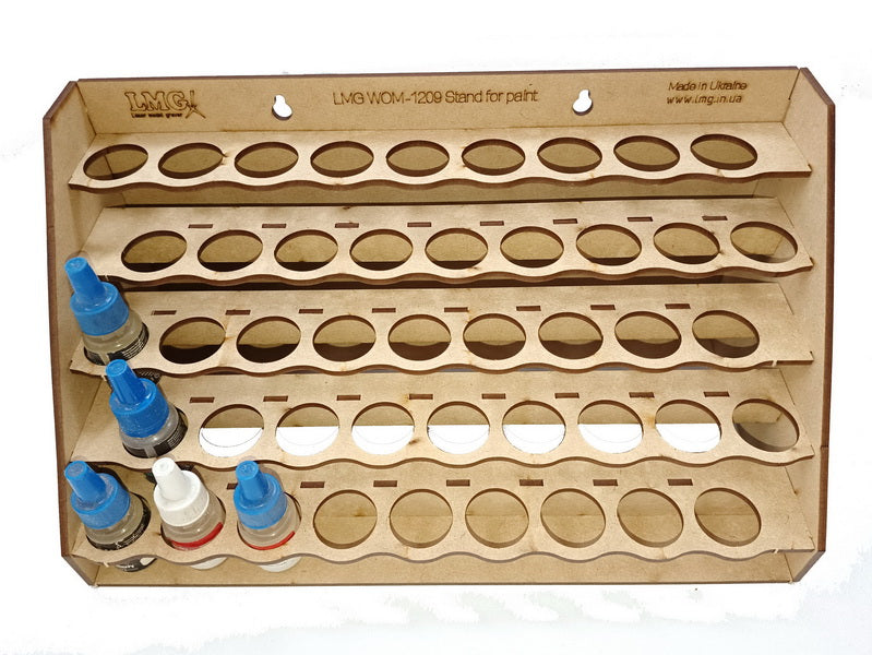 LMG paint rack module 300×150 mm, Ø25 mm, MDF 3 mm (WOM-1209)