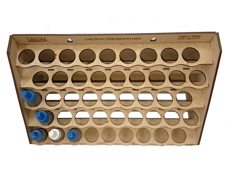 LMG paint rack module 300×150 mm, Ø25 mm, MDF 3 mm (WOM-1209)