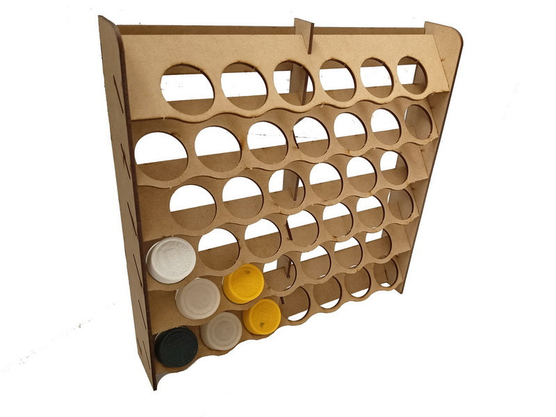 LMG Wall paint rack module (modular workplace) — Ø35 mm · 39 pots / MDF 3 mm (WOM-1223)