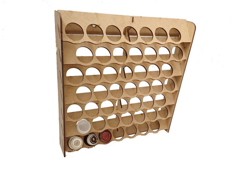 LMG Wall paint rack module (modular workplace) — Ø32 mm · 49 pots / MDF 3 mm (WOM-1224)