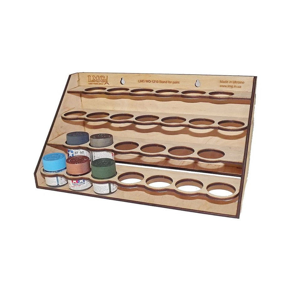 LMG paint rack module 300×150 mm, Ø35 mm, Plywood 4 mm (WO-1211)