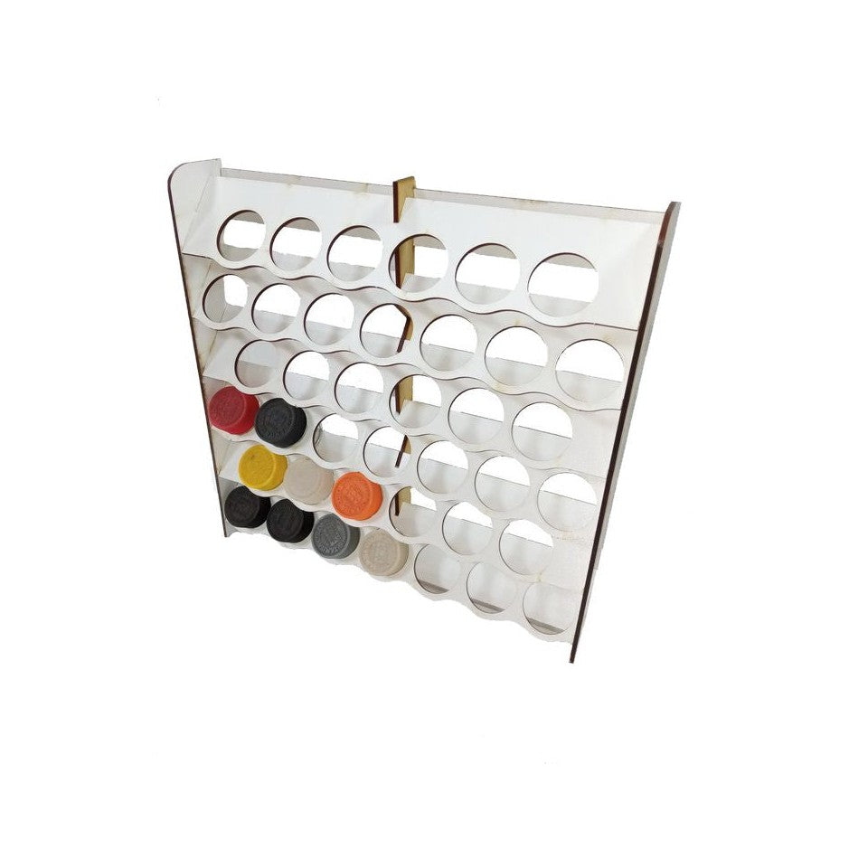 LMG Wall paint rack module (modular workplace) — Ø35 mm · 39 pots / HDF 3 mm (WOH-1223)