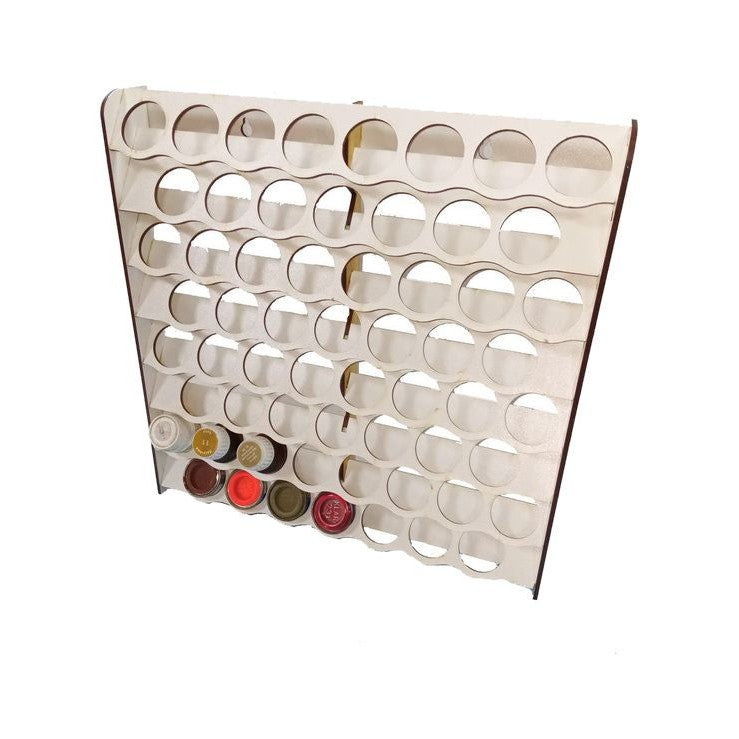 LMG Wall paint rack module (modular workplace) — Ø30 mm · 60 pots / HDF 3 mm (WOH-1225)
