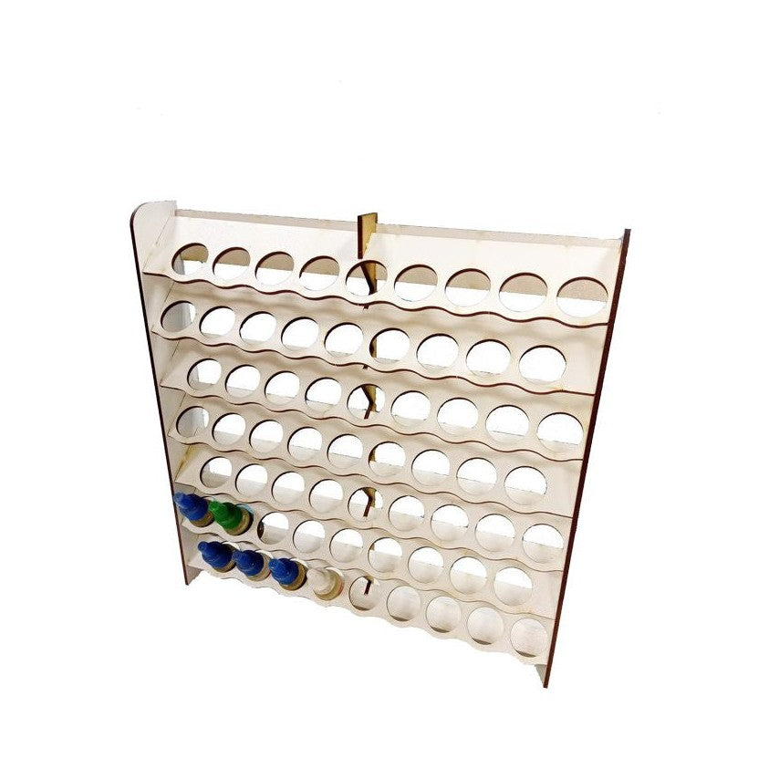 LMG Wall paint rack module (modular workplace) — Ø25 mm · 63 pots / HDF 3 mm (WOH-1226)