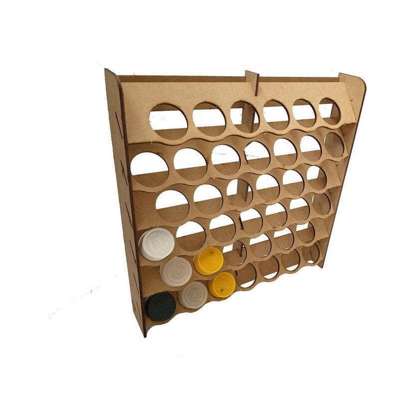 LMG Wall paint rack module (modular workplace) — Ø35 mm · 39 pots / MDF 3 mm (WOM-1223)