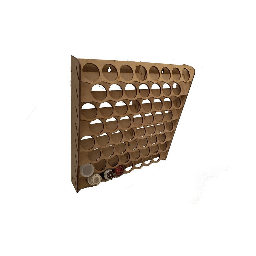 LMG Wall paint rack module (modular workplace) — Ø30 mm · 60 pots / MDF 3 mm (WOM-1225)