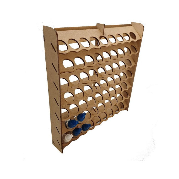 LMG Wall paint rack module (modular workplace) — Ø25 mm · 63 pots / MDF 3 mm (WOM-1226)